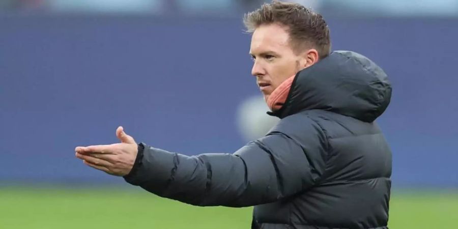 Leipzigs Trainer Julian Nagelsmann war mit der Chancenauswertung seiner Mannschaft nicht zufrieden. Foto: Jan Woitas/dpa-Zentralbild/dpa