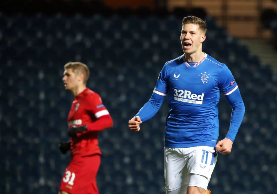 Cedric Itten erzielt für die Glasgow Rangers in 22 Liga-Spielen vier Tore.