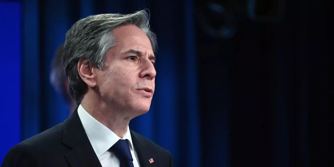 US-Aussenminister Antony Blinken spricht über Menschenrechte. US Human Rights