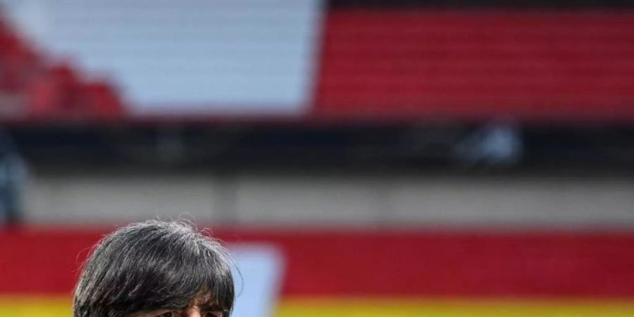 Das Team von Bundestrainer Joachim Löw trifft am 2. Juni in Innsbruck auf Dänemark. Foto: Federico Gambarini/dpa