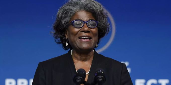 ARCHIV - Der US-Senat bestätigt die von Präsident Joe Biden nominierte Diplomatin Linda Thomas-Greenfield als neue Botschafterin bei den Vereinten Nationen in New York. Foto: Carolyn Kaster/AP/dpa/Archiv ARCHIV - Der US-Senat bestätigt die von Präsident Joe Biden nominierte Diplomatin Linda Thomas-Greenfield als neue Botschafterin bei den Vereinten Nationen in New York. Foto: Carolyn Kaster/AP/dpa/Archiv