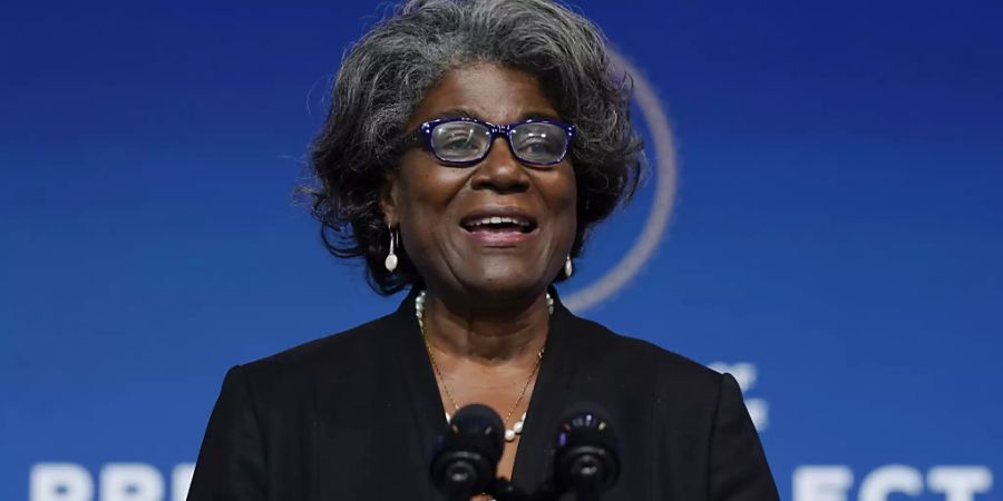 ARCHIV - Der US-Senat bestätigt die von Präsident Joe Biden nominierte Diplomatin Linda Thomas-Greenfield als neue Botschafterin bei den Vereinten Nationen in New York. Foto: Carolyn Kaster/AP/dpa/Archiv
