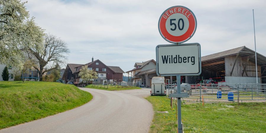 Die Ortseinfahrt in Richtung der Gemeinde Wildberg im Bezirk Pfäffikon ZH.