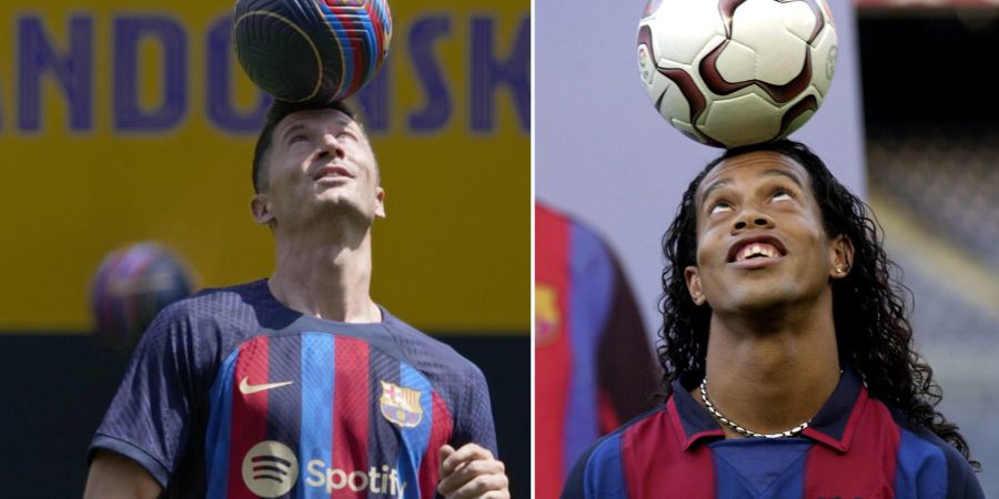 Lewandowski kopierte die Trick-Show von Ronaldinho.