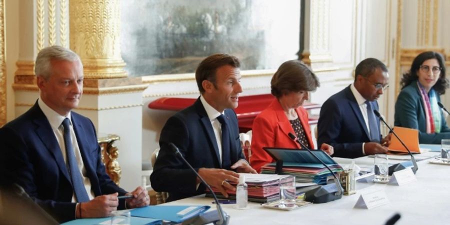 Emmanuel Macron bei einer Sitzung des Ministerrats