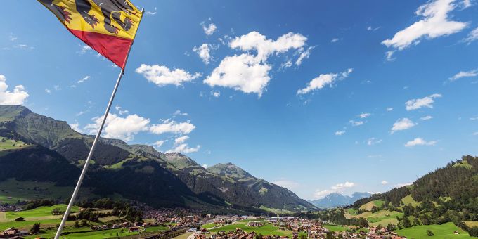 Blick auf Frutigen. Blick auf Frutigen.