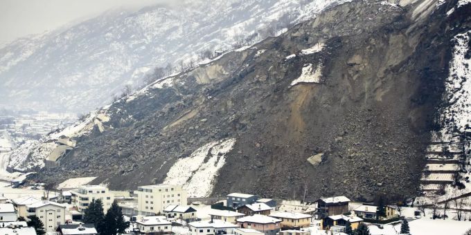 In Raron VS kam es zu einem Felssturz. Unwetter Raron