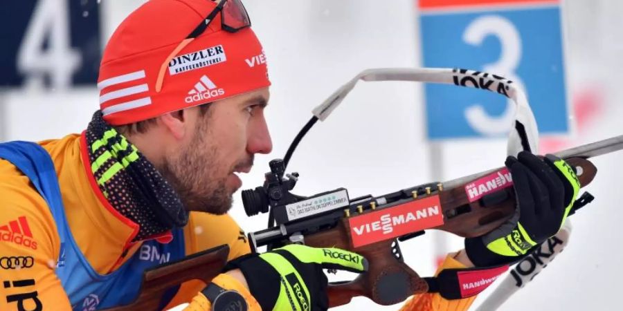 Bester Deutscher über 20 Kilometer in Antholz: Arnd Peiffer. Foto: Martin Schutt/dpa