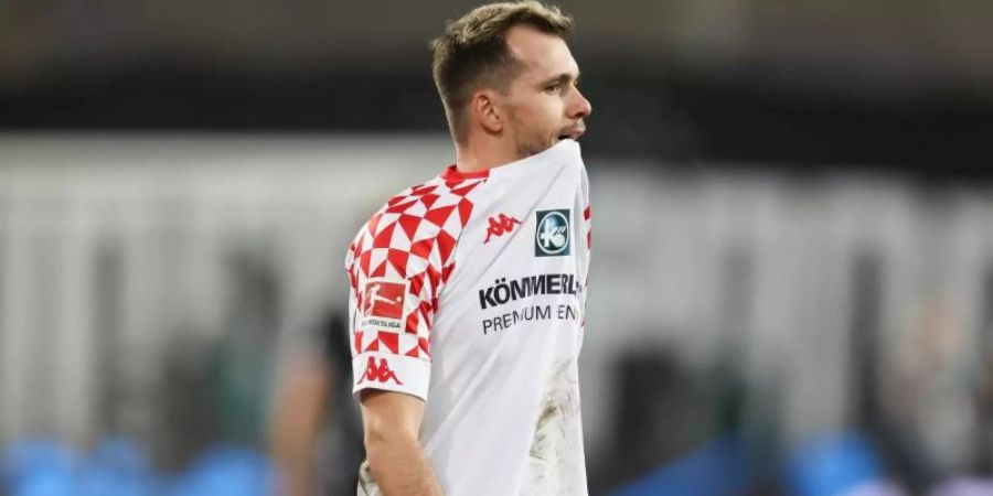 Ist in Mainz noch nicht wirklich glücklich: Kevin Stöger. Foto: Friso Gentsch/dpa
