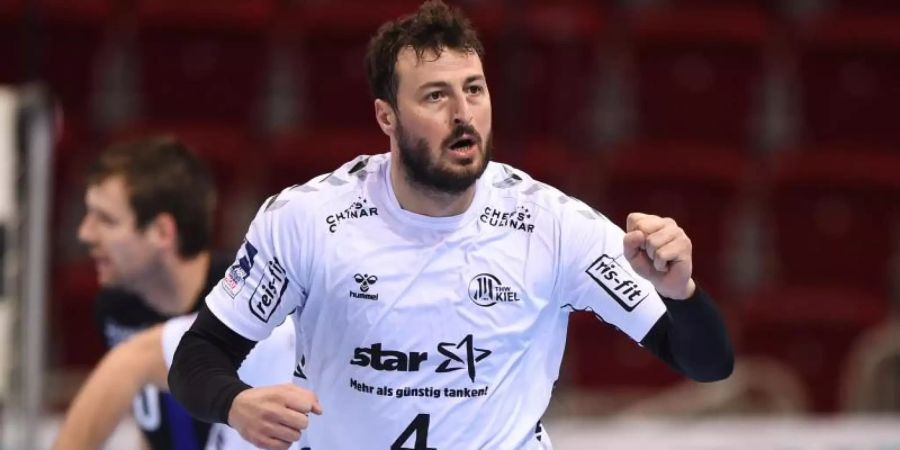 Plädiert für eine Absage der Handball-WM: Kiel-Profi Domagoj Duvnjak. Foto: Jonas Güttler/dpa