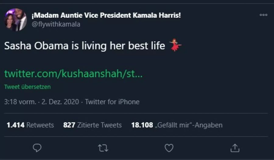 Dieser User freut sich, dass Sasha «ihr bestes Leben lebt».