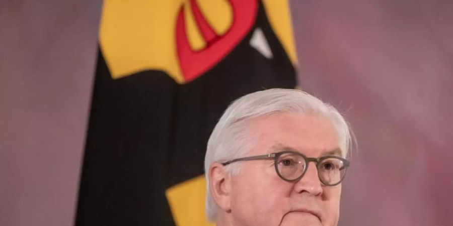 Bundespräsident Frank-Walter Steinmeier spricht bei einem Statement zu den Ereignissen um den Sturm auf das Kapitol in Washington in den USA. Foto: Michael Kappeler/dpa
