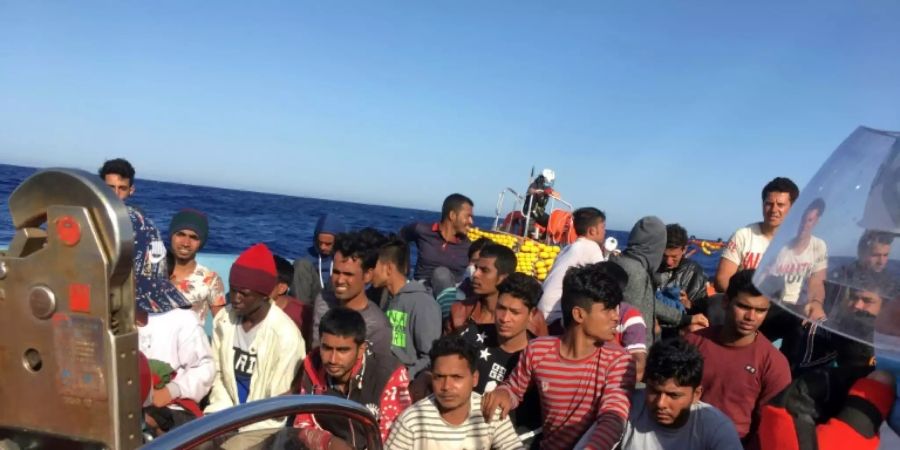 Viele Migranten wollen von Libyen aus über das Mittelmeer flüchten