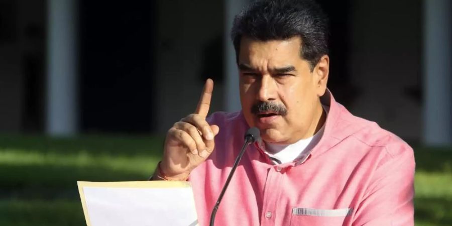 Nicolas Maduro, Präsident von Venezuela, spricht über die Entwicklung der Corona-Pandemie in Venezuela. Foto: Prensa Miraflores/dpa