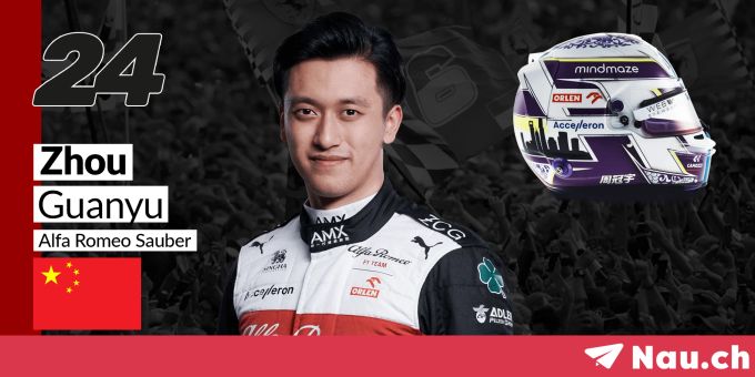 Zhou Guanyu startet 2022 für Alfa Romeo in der Formel 1. Zhou Guanyu Formel 1