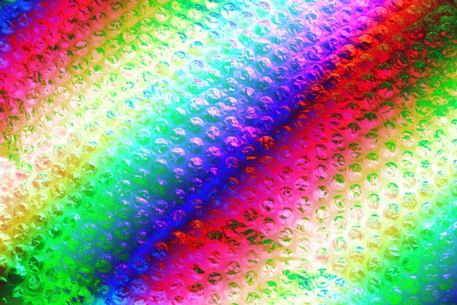 Luftpolsterfolie Blasen farbig bunt