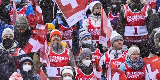 Coronavirus: Am Weltcup in Adelboden BE trugen nicht alle Zuschauer eine Maske. Adelboden Coronavirus