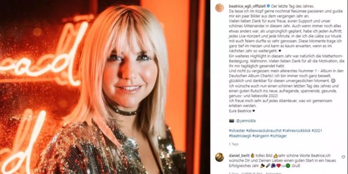 Beatrice Egli nimmt sich eine Auszeit. Beatrice Egli