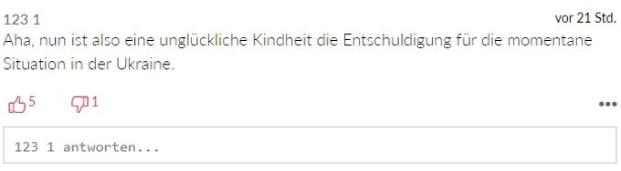 Wladimir Putin Kindheit Leser-Kommentare