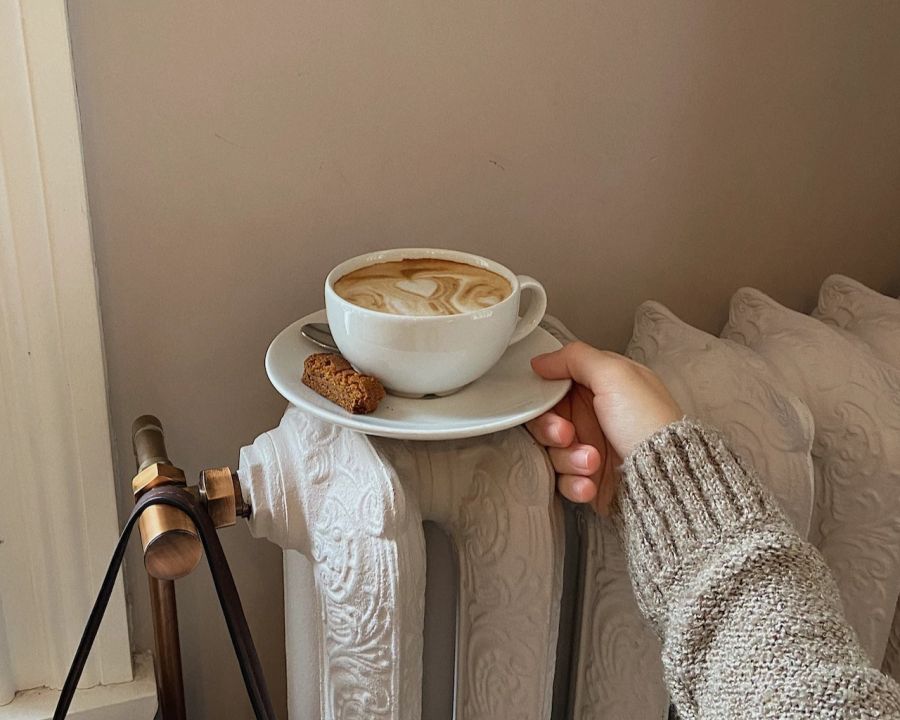 Heizung Kaffee Frau Hand