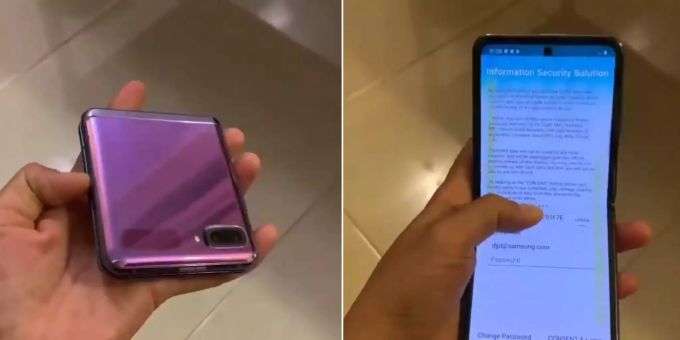 Das Samsung Galaxy Z Flip – zugeklappt und offen. Samsung Galaxy Z Flip