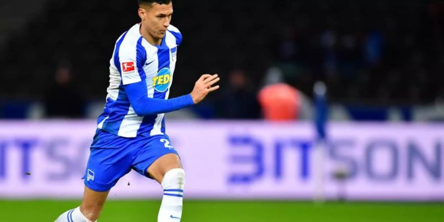 Wechselt Davie Selke von Hertha BSC nach England?. Foto: Soeren Stache/dpa-Zentralbild/dpa