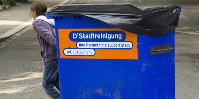 Ein Container der Basler Stadtreinigung. basel stadtreinigung