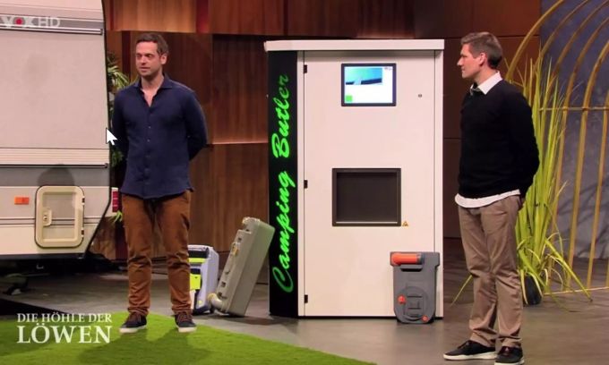 Den Job gekündigt, Ralf Winkelmann und Dr. Simon Freutel stellen ihr Produkt hoffnungsvoll vor. löwen