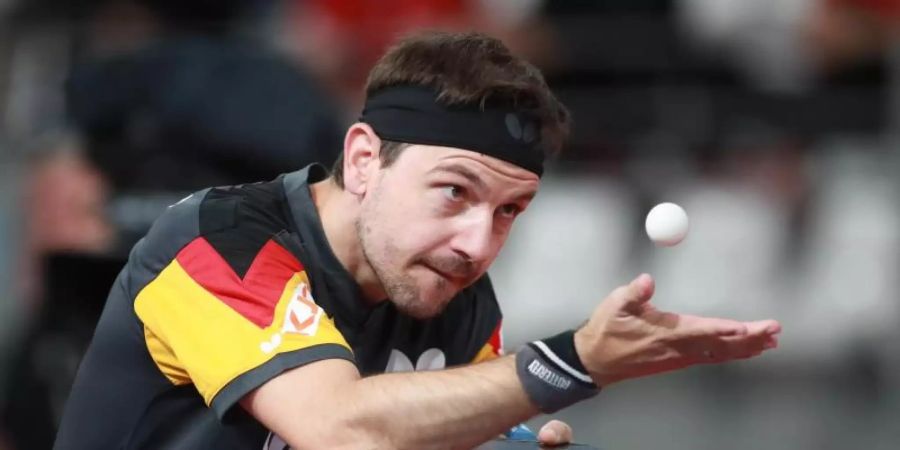 Schlägt bei den German Open in Bremen auf: Timo Boll. Foto: Remy Gros/dpa