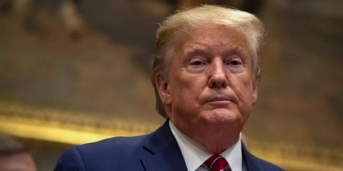 Donald Trump, Präsident der USA, hält während einer Veranstaltung. Druck auf Trump