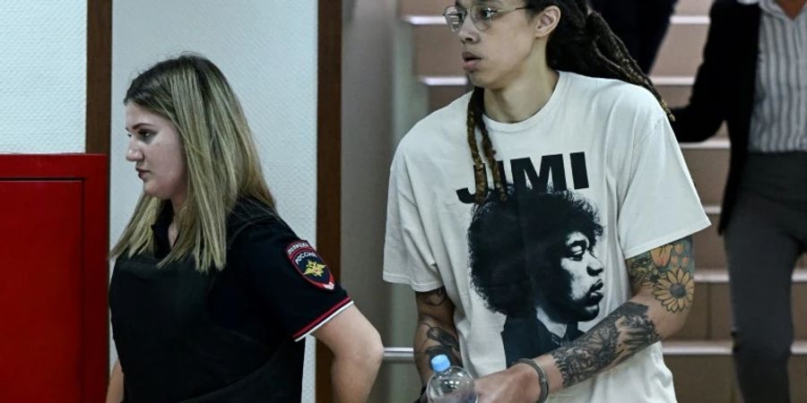Brittney Griner beim Eintreffen im Gericht