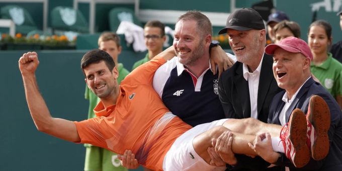Novak Djokovic und sein Ex-Coach Marian Vajda (rechts). Djokovic