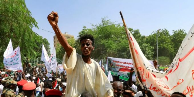 Demonstrant in Khartum