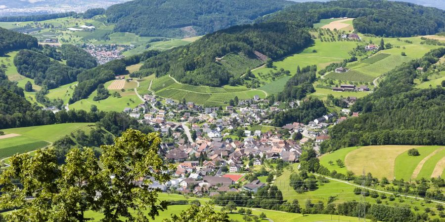 Aussicht von der Farnsburg in Ormalingen.