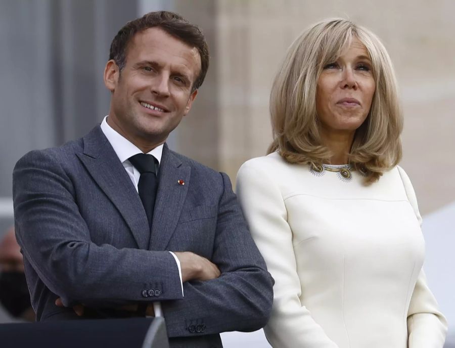 Frankreichs Präsident Emmanuel Macron mit Ehefrau Brigitte Macron.