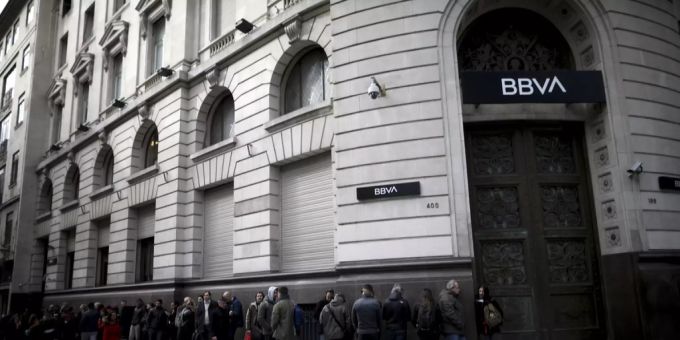 Eine Filiale der BBVA. BBVA