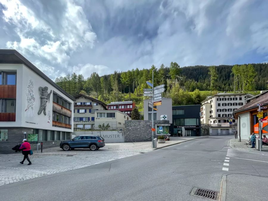 Dorfzentrum von Disentis/Mustér.