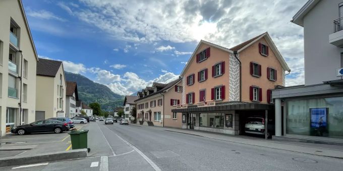 Das Dorfzentrum von Maienfeld. Das Dorfzentrum von Maienfeld.