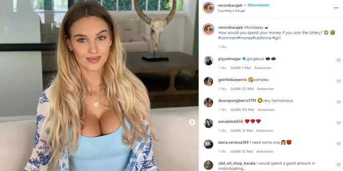 Das Insta-Profil der ehemaligen Miss-Slowakei-Finalistin wird immer wieder gelöscht. model