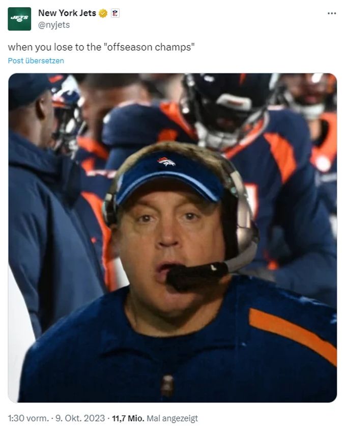Die Jets machen sich über die Broncos lustig. NFL