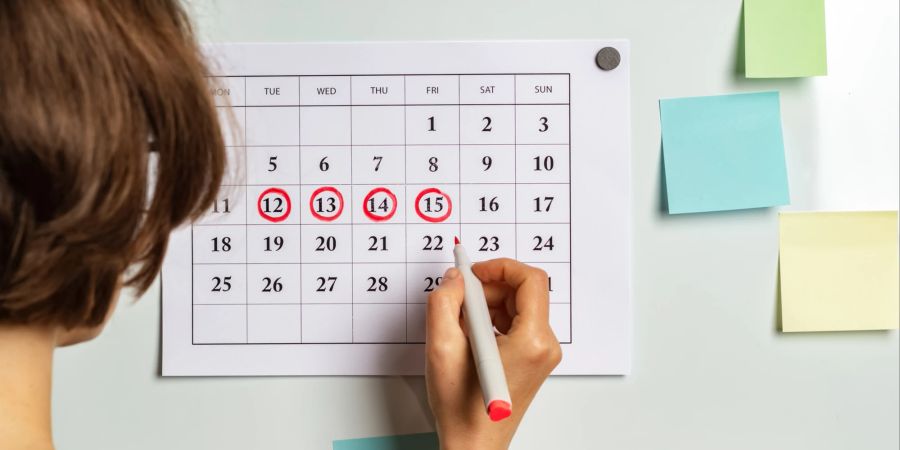 Ein Zykluskalender kann dabei helfen, einen Überblick über den Verlauf Ihrer Symptome zu bekommen.