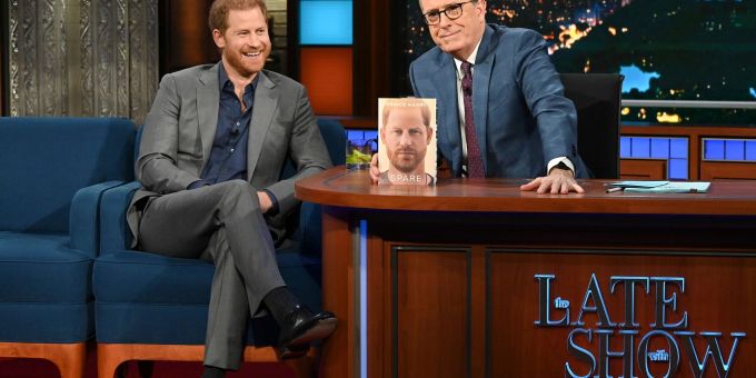 Prinz Harry (l) zu Gast bei Stephen Colbert in «The Late Show». prinz harry