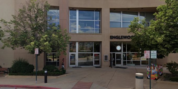 Die betroffene Bibliothek in Englewood, Colorado. Englewood