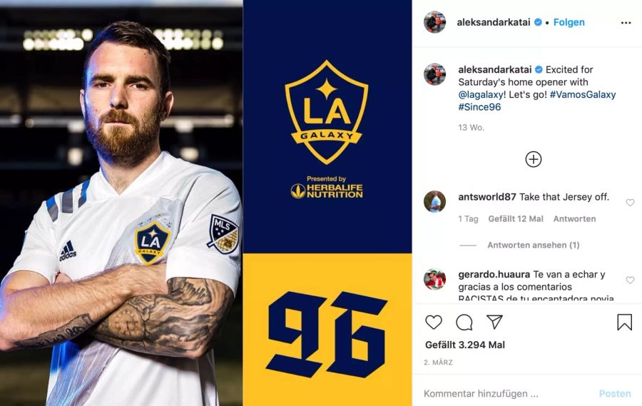 Seit 2019 trägt der Serbe das Trikot von Los Angeles Galaxy.