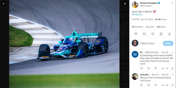 Romain Grosjean fährt in Birmingham von der Pole Position auf den zweiten Rang. Grosjean