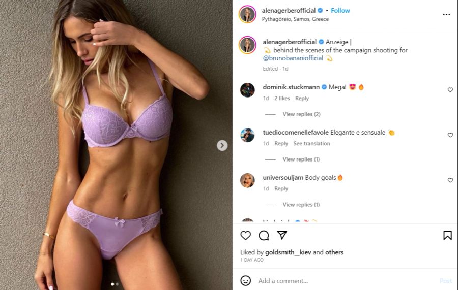 Das 33-jährige Supermodel war für die Mode-Marke «Bruno Banani» in Griechenland.