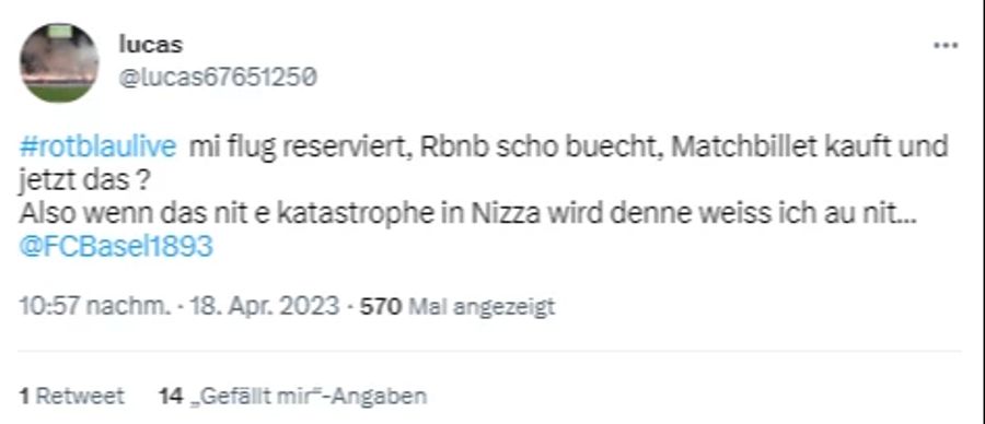 Dieser FCB-Fan fragt sich, was mit seinem Flug und seinem Airbnb passiert.