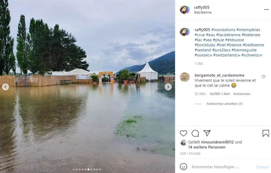 Der Rekordpegel beim Bielersee steigt weiter an.