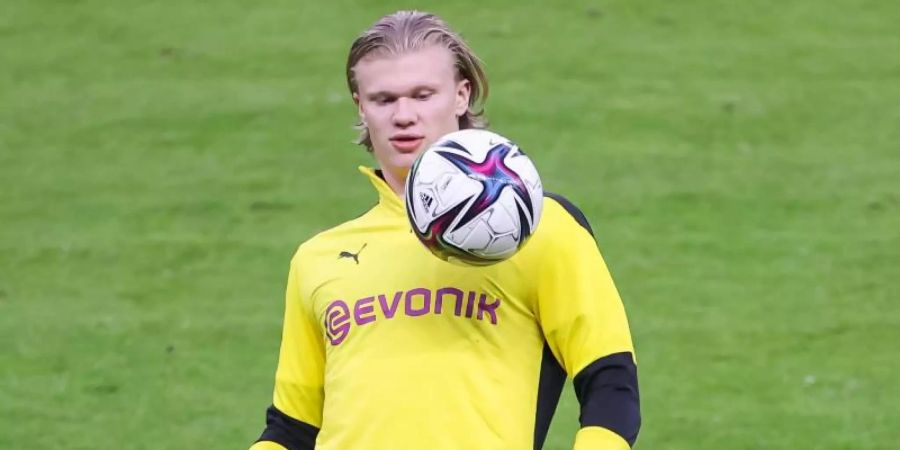 Auch BVB-Stürmer Erling Haaland wird umworben. Foto: Jan Woitas/dpa-Zentralbild/dpa