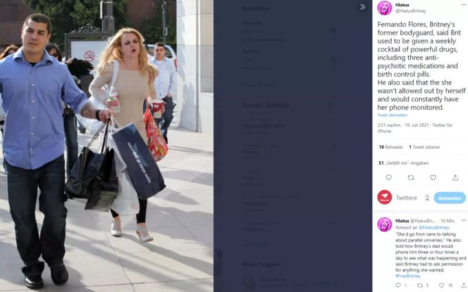 Britney Spears und ihrem damaligen Bodyguard Fernando Flores. brintey spears